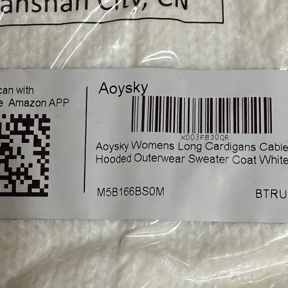 NEW Aoysky Womens Long Cardigans Cable Knitted Oversized Hooded Outer Med White - Picture 6 of 8